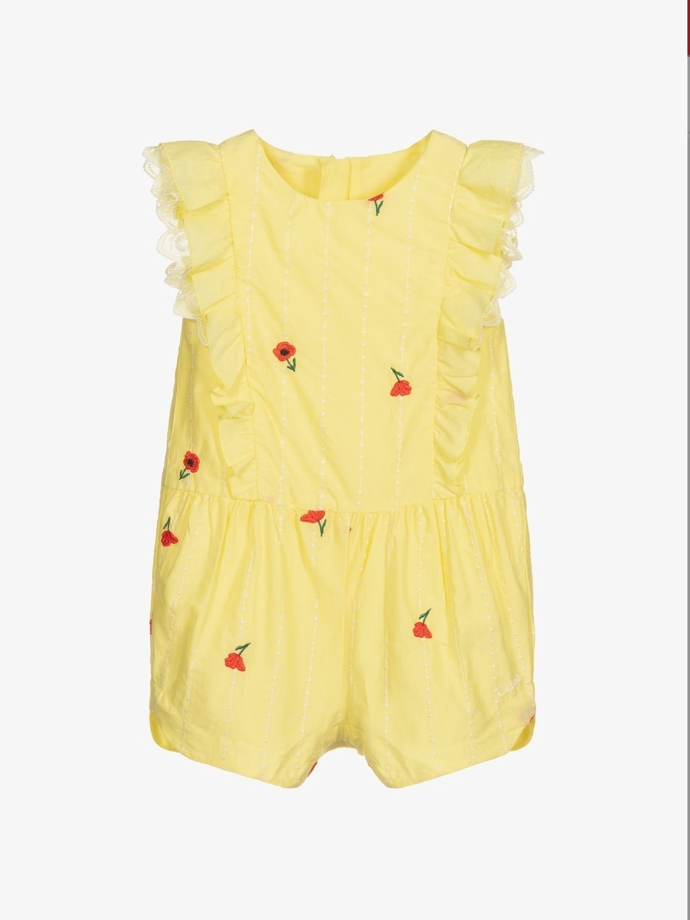 Chloé Yellow Poppies Cotton Playsuit